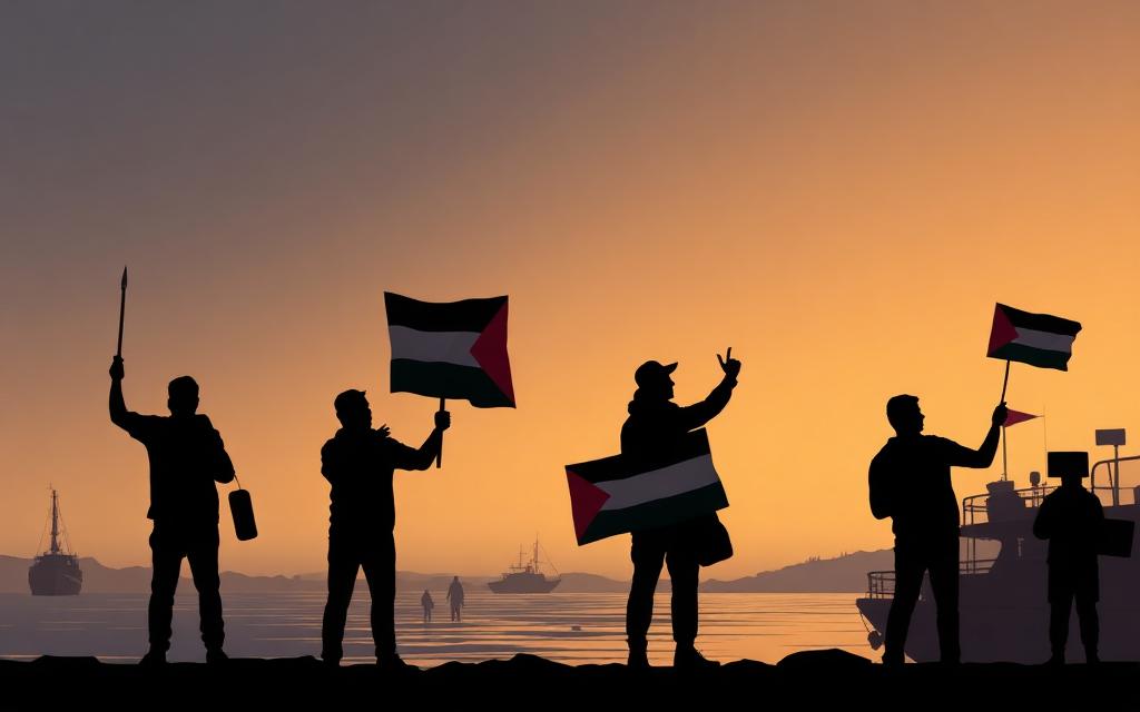 Mobilisations de solidarité avec la flottille pour Gaza et le peuple palestinien — illustration